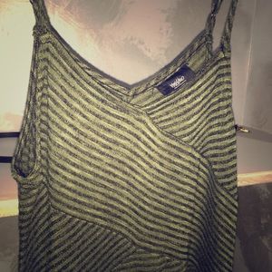 Olive green and black striped sundress